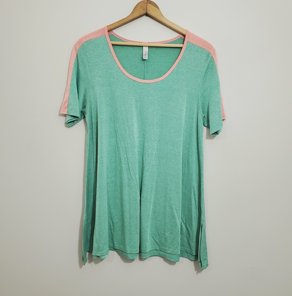Lularoe Pink/Green Perfect T Large